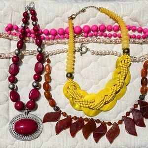 Bold Unused Multicolor Necklace Sets, Add Vibrant Color To Any Outfit!